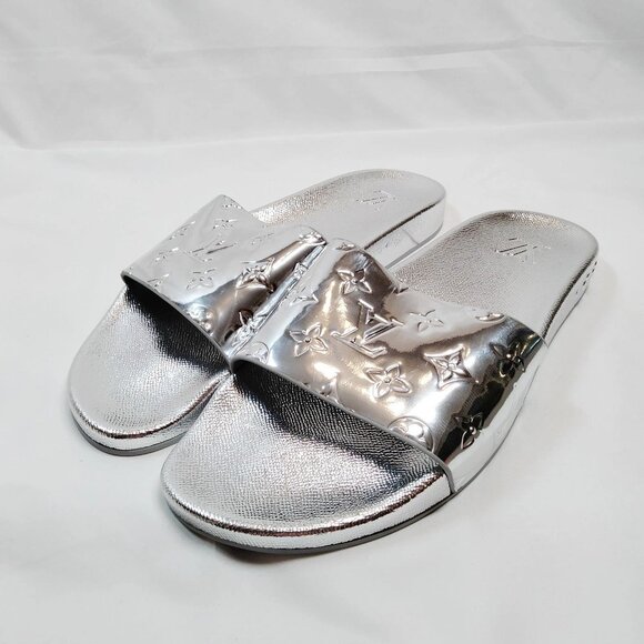 Louis Vuitton Sandals Men Silver PVC 499-071525 - Picture 1 of 9